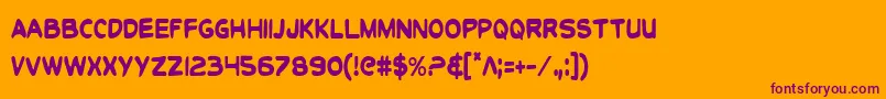 ToonTownIndustrialCond-Schriftart – Violette Schriften auf orangefarbenem Hintergrund