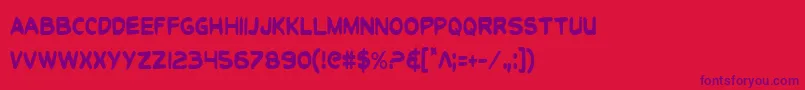 ToonTownIndustrialCond Font – Purple Fonts on Red Background