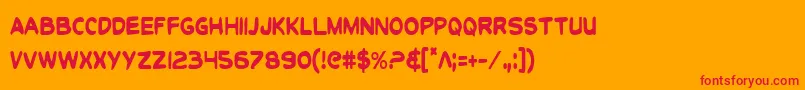 ToonTownIndustrialCond Font – Red Fonts on Orange Background