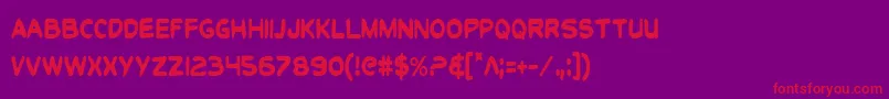 ToonTownIndustrialCond Font – Red Fonts on Purple Background