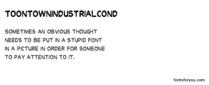 Review of the ToonTownIndustrialCond Font