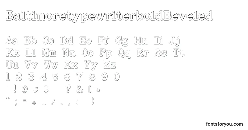 Czcionka BaltimoretypewriterboldBeveled – alfabet, cyfry, specjalne znaki