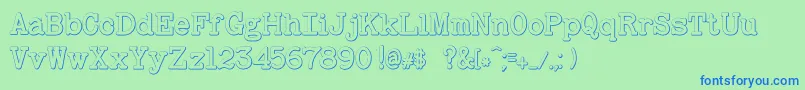 BaltimoretypewriterboldBeveled Font – Blue Fonts on Green Background