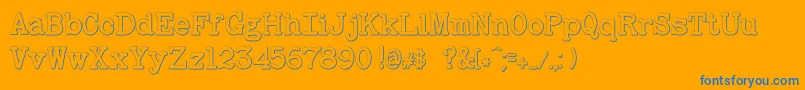 BaltimoretypewriterboldBeveled Font – Blue Fonts on Orange Background