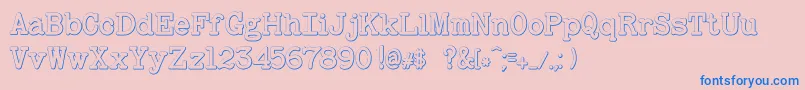 BaltimoretypewriterboldBeveled Font – Blue Fonts on Pink Background