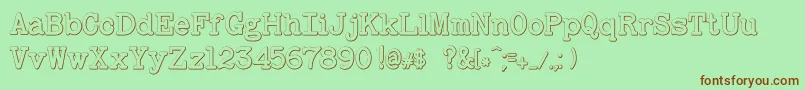 BaltimoretypewriterboldBeveled Font – Brown Fonts on Green Background