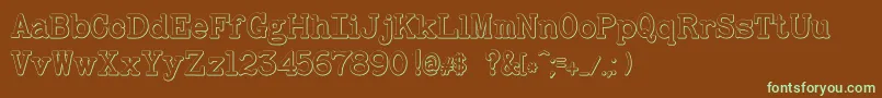 BaltimoretypewriterboldBeveled Font – Green Fonts on Brown Background