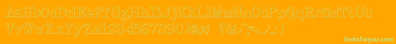 BaltimoretypewriterboldBeveled Font – Green Fonts on Orange Background