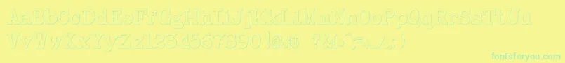 BaltimoretypewriterboldBeveled Font – Green Fonts on Yellow Background