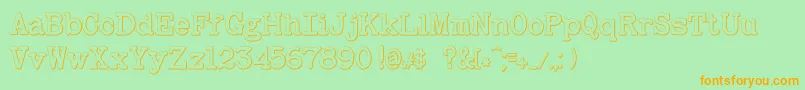 BaltimoretypewriterboldBeveled Font – Orange Fonts on Green Background