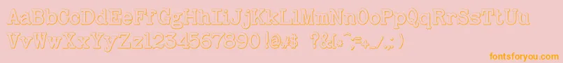 BaltimoretypewriterboldBeveled Font – Orange Fonts on Pink Background