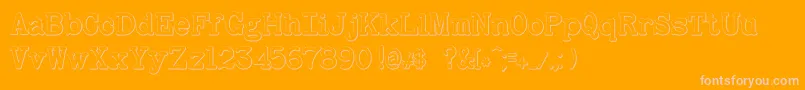 Fonte BaltimoretypewriterboldBeveled – fontes rosa em um fundo laranja