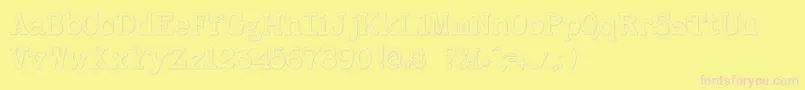BaltimoretypewriterboldBeveled Font – Pink Fonts on Yellow Background