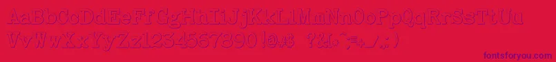 BaltimoretypewriterboldBeveled-Schriftart – Violette Schriften auf rotem Hintergrund