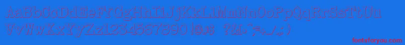BaltimoretypewriterboldBeveled Font – Red Fonts on Blue Background
