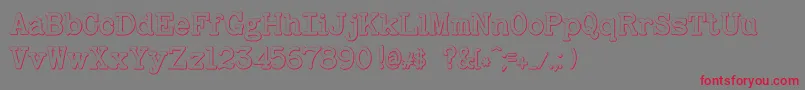 BaltimoretypewriterboldBeveled Font – Red Fonts on Gray Background