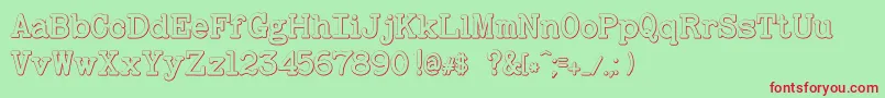 BaltimoretypewriterboldBeveled Font – Red Fonts on Green Background