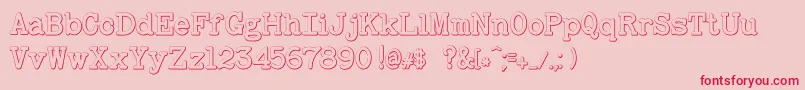 BaltimoretypewriterboldBeveled Font – Red Fonts on Pink Background