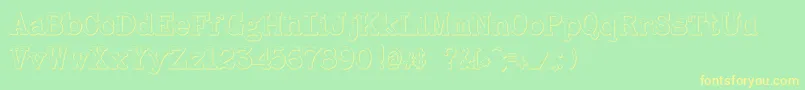 BaltimoretypewriterboldBeveled Font – Yellow Fonts on Green Background