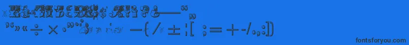 フォントMadameNumericals – 黒い文字の青い背景