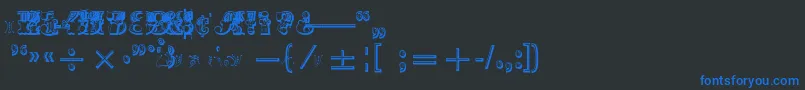 フォントMadameNumericals – 黒い背景に青い文字