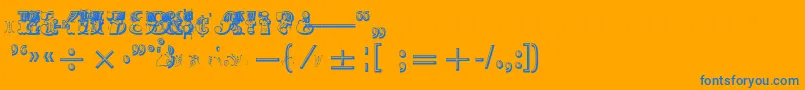 fuente MadameNumericals – Fuentes Azules Sobre Fondo Naranja