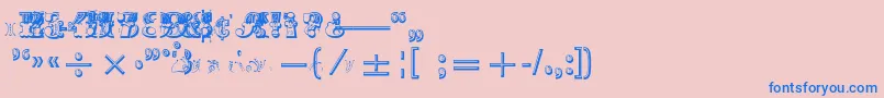 フォントMadameNumericals – ピンクの背景に青い文字