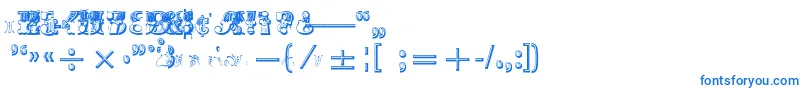 フォントMadameNumericals – 白い背景に青い文字