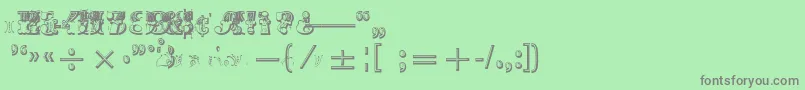 フォントMadameNumericals – 緑の背景に灰色の文字