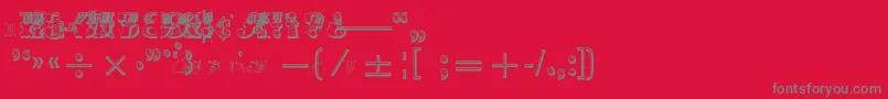 MadameNumericals-Schriftart – Graue Schriften auf rotem Hintergrund