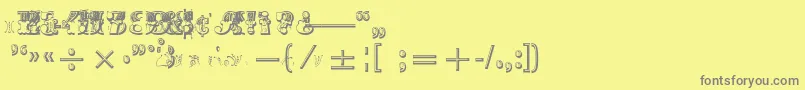 Fonte MadameNumericals – fontes cinzas em um fundo amarelo