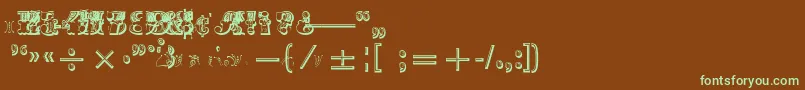 Fonte MadameNumericals – fontes verdes em um fundo marrom