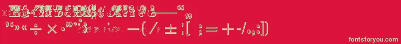 fuente MadameNumericals – Fuentes Verdes Sobre Fondo Rojo
