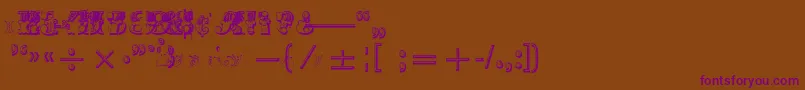 Fonte MadameNumericals – fontes roxas em um fundo marrom