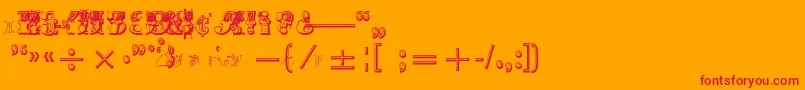 フォントMadameNumericals – オレンジの背景に赤い文字
