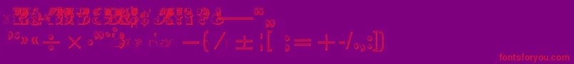 MadameNumericals Font – Red Fonts on Purple Background