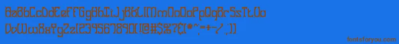 フォントGosebmps – 茶色の文字が青い背景にあります。