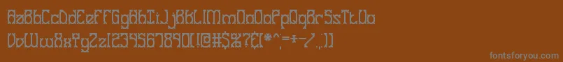 Gosebmps-fontti – harmaat kirjasimet ruskealla taustalla
