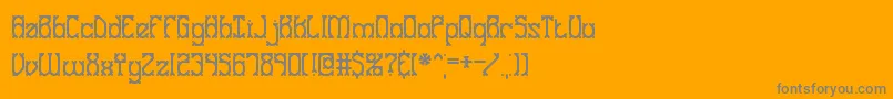 Gosebmps-Schriftart – Graue Schriften auf orangefarbenem Hintergrund