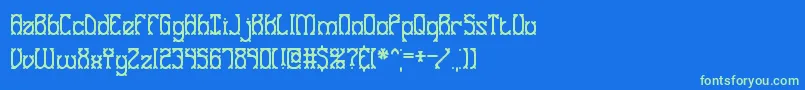 Gosebmps Font – Green Fonts on Blue Background