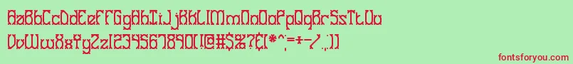 フォントGosebmps – 赤い文字の緑の背景