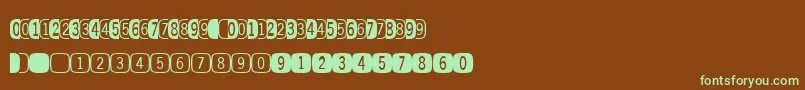 Digitsandpairsa Font – Green Fonts on Brown Background