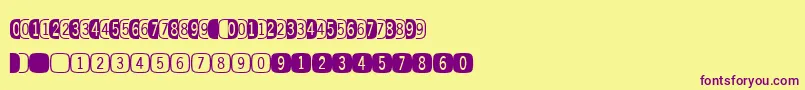 Digitsandpairsa Font – Purple Fonts on Yellow Background