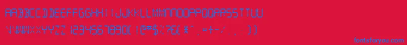 フォントSfDigitalReadoutMedium – 赤い背景に青い文字