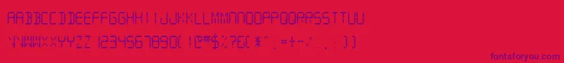 SfDigitalReadoutMedium-Schriftart – Violette Schriften auf rotem Hintergrund
