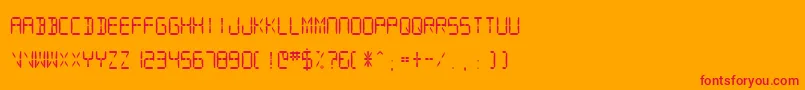 SfDigitalReadoutMedium Font – Red Fonts on Orange Background