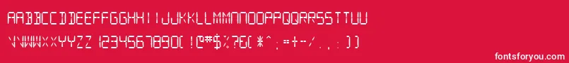 SfDigitalReadoutMedium Font – White Fonts on Red Background