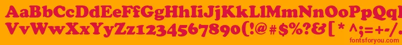 フォントAgcrowr – オレンジの背景に赤い文字