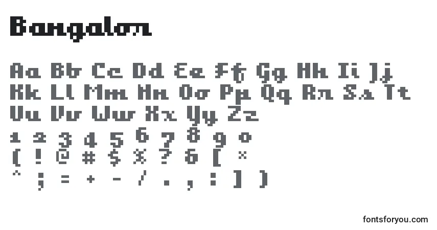 Шрифт Bangalor – алфавит, цифры, специальные символы