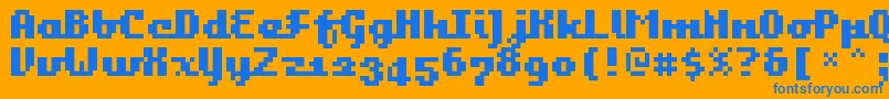 Bangalor Font – Blue Fonts on Orange Background